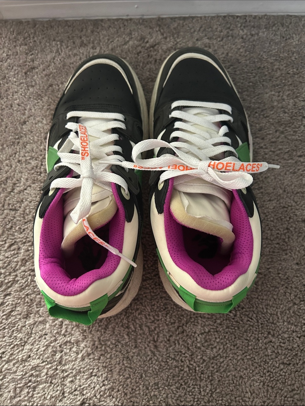 Off Whitw Mid Top Sponge Sneakers
